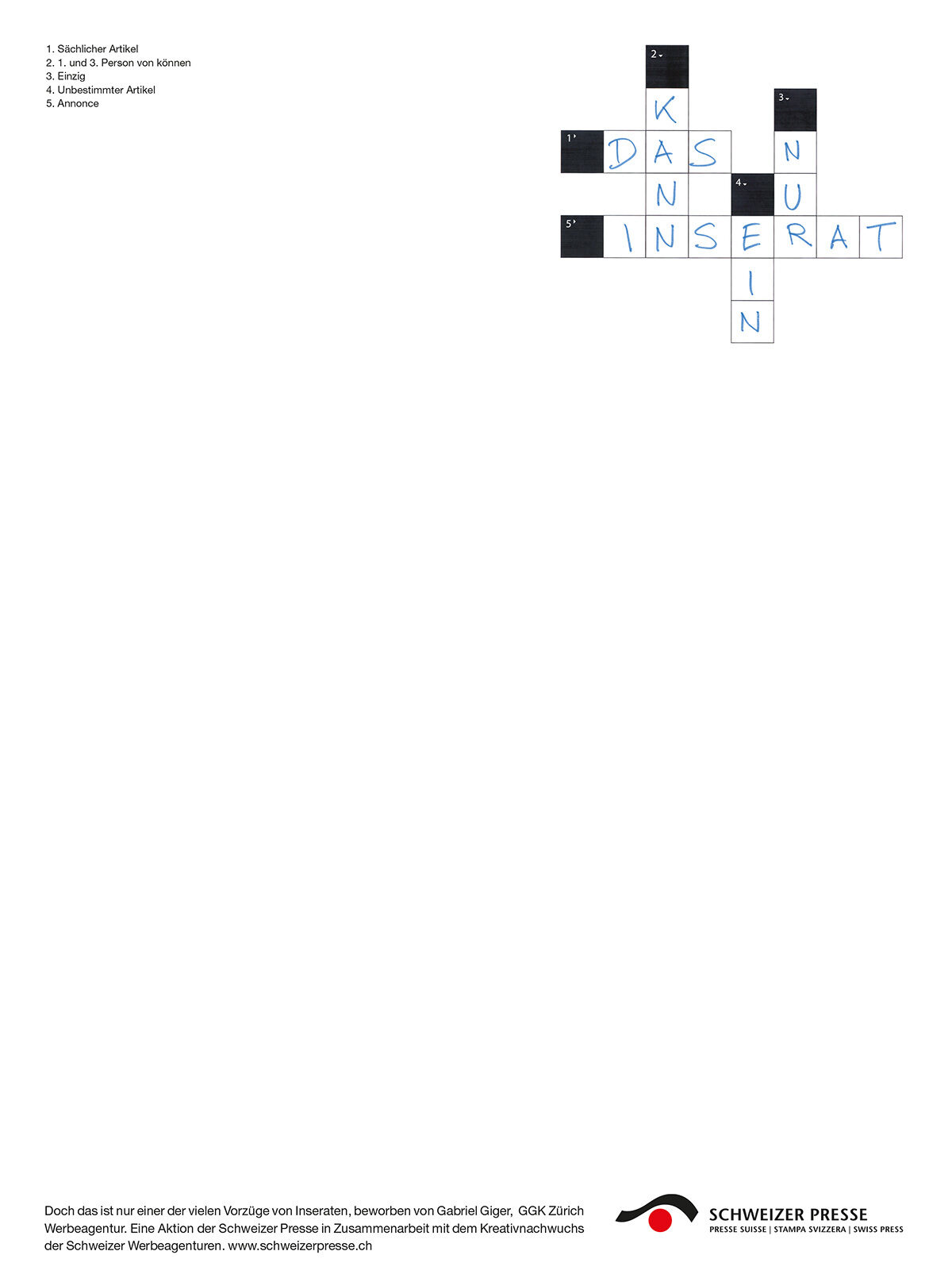 Gigergraphics Awards Inserat Gigergraphics - Grafik / Cartoons / Werbekampagnen / Webdesign / Karikaturen / Illustrationen / Logos / Corporate Design