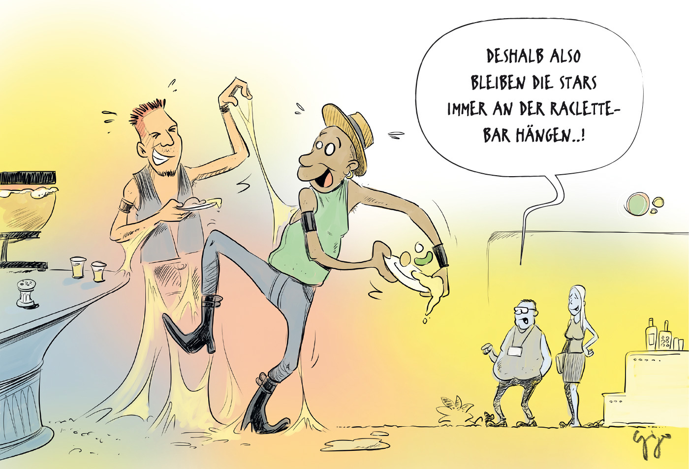 Gigergraphics Cartoon Oag Raclette Gigergraphics - Grafik / Cartoons / Werbekampagnen / Webdesign / Karikaturen / Illustrationen / Logos / Corporate Design