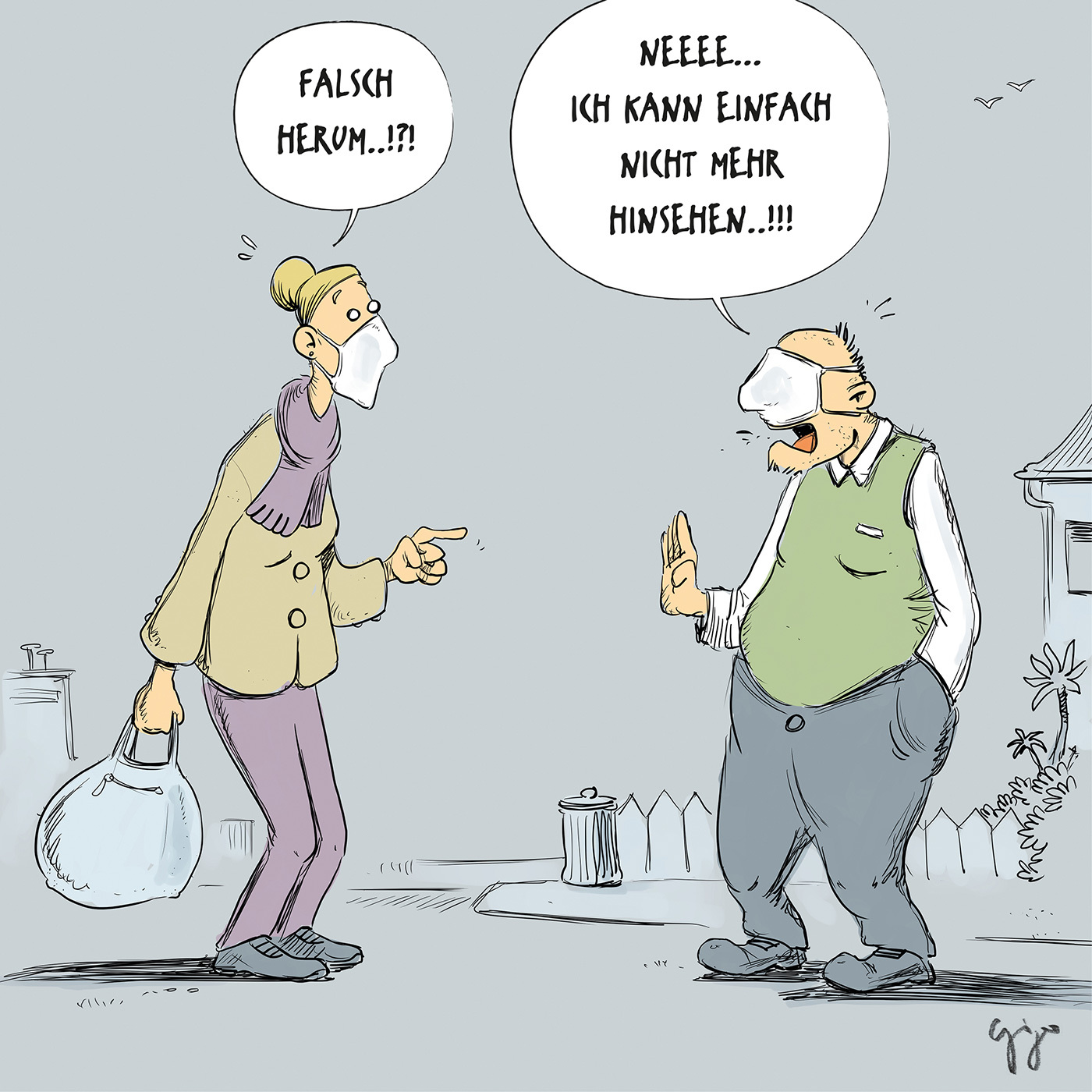 Gigergraphics Cartoon Schweizermonat Corona Gigergraphics - Grafik / Cartoons / Werbekampagnen / Webdesign / Karikaturen / Illustrationen / Logos / Corporate Design